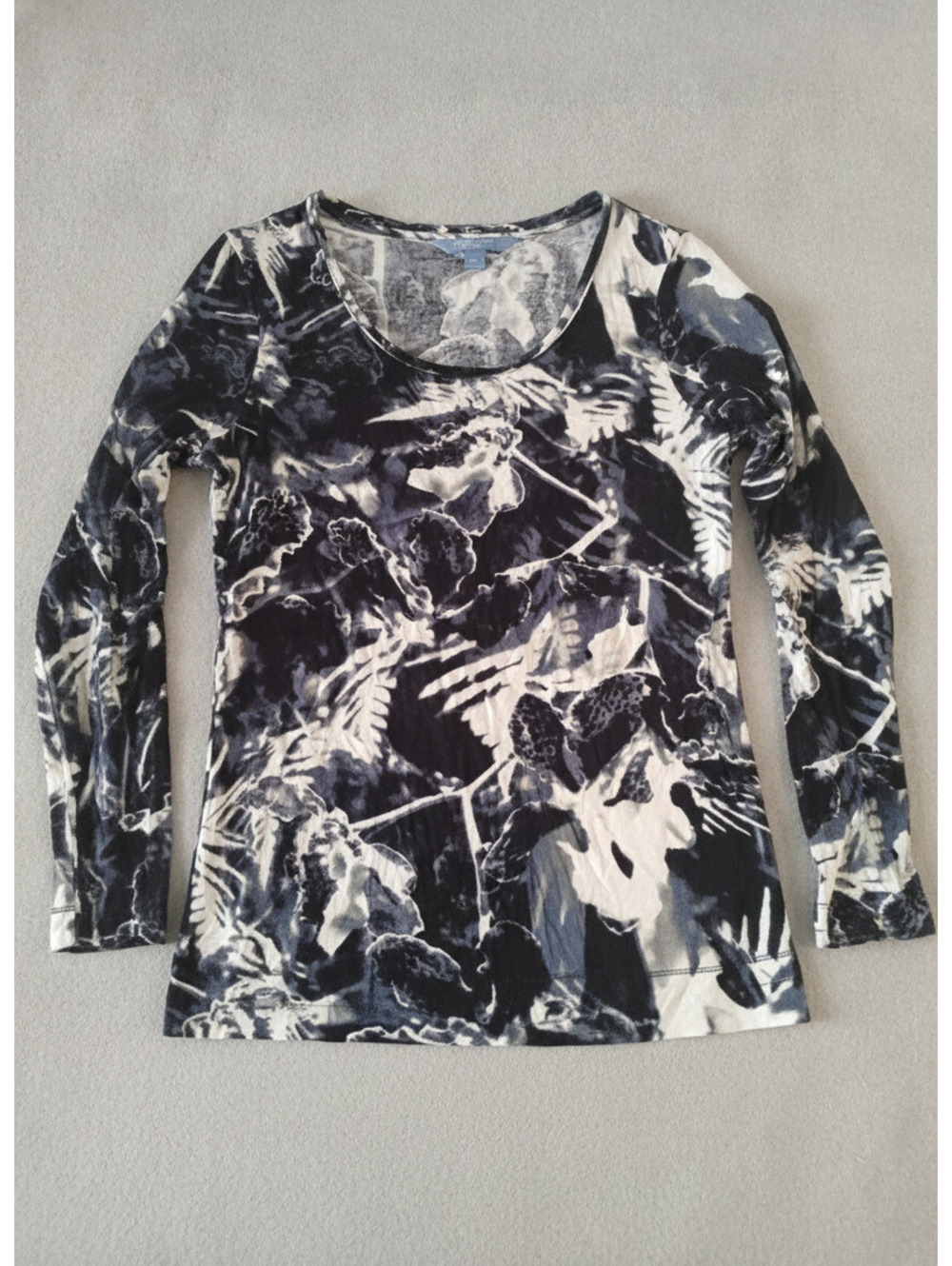 Simply Vera Vera Wang XL Black and White Long Sleeve Top